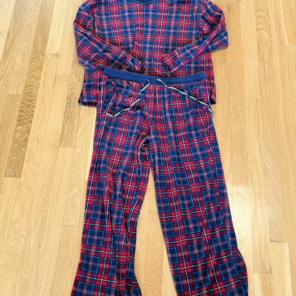Plaid Long Sleeve Pajama Nautica Set - Red and Blue medium - Picture 6 of 11
